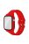 For Apple Watch SE / SE (2022) / Series 6 / 5 / 4 44mm Soft Silicone Replacement Strap with Rubberized PC Frame + Tempered Glass Screen Protector - Red