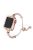 For Apple Watch SE / SE(2022) / Series 4 / 5 / 6 40mm Metal Stylish Rhinestone Decor Bracelet Wrist Strap Watch Band + Hollow Out PC Anti-scratch Watch Case - Rose Gold