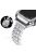 For Apple Watch SE / SE(2022) / Series 6 / 5 / 4 40mm Replacement Strap Pearl Rhinestone Decor Adjustable Metal Bracelet Wrist Band + PC Watch Case - Silver