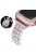 For Apple Watch SE / SE(2022) / Series 6 / 5 / 4 40mm Replacement Wrist Strap Pearl Rhinestone Decor Metal Bracelet Band + PC Anti-scratch Watch Case - Rose Pink