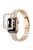 For Apple Watch SE 44mm / SE (2022) 44mm / Series 4 / 5 / 6 44mm 5 Rows Rhinestone Decor Stainless Steel Smart Watch Band with Anti-fall PC Watch Case - Rose Gold