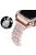 For Apple Watch SE 44mm / SE (2022) 44mm / Series 6 / 5 / 4 44mm Pearl Rhinestone Decor Metal Adjustable Bracelet Watch Band + Hollow Out PC Watch Case - Rose Gold