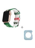 For Apple Watch Series 1  /  2  /  3 38mm Pattern Printing Wrist Band Replacement Silicone Strap with Blue TPU Case - Style E