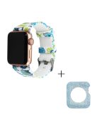 For Apple Watch Series 1  /  2  /  3 38mm Pattern Printing Wrist Band Replacement Silicone Strap with Blue TPU Case - Style F