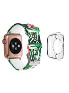 For Apple Watch Series 1  /  2  /  3 42mm Pattern Printing Watch Band Adjustable Silicone Strap with Transparent TPU Case - Style E