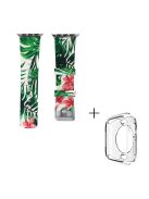 For Apple Watch Series 1  /  2  /  3 42mm Pattern Printing Watch Band Adjustable Silicone Strap with Transparent TPU Case - Style E