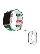 For Apple Watch Series 1  /  2  /  3 42mm Pattern Printing Watch Band Adjustable Silicone Strap with Transparent TPU Case - Style E