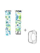 For Apple Watch Series 1  /  2  /  3 42mm Pattern Printing Watch Band Adjustable Silicone Strap with Transparent TPU Case - Style F