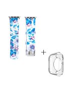 For Apple Watch Series 1  /  2  /  3 42mm Pattern Printing Watch Band Adjustable Silicone Strap with Transparent TPU Case - Style G