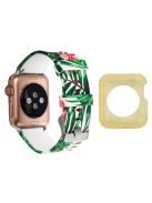 For Apple Watch Series 1 / 2 / 3 38mm Silicone Strap Pattern Printing Watch Band with Yellow TPU Case - Style E