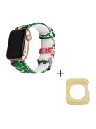 For Apple Watch Series 1 / 2 / 3 38mm Silicone Strap Pattern Printing Watch Band with Yellow TPU Case - Style E