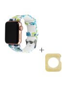 For Apple Watch Series 1 / 2 / 3 38mm Silicone Strap Pattern Printing Watch Band with Yellow TPU Case - Style F