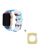 For Apple Watch Series 1 / 2 / 3 38mm Silicone Strap Pattern Printing Watch Band with Yellow TPU Case - Style G