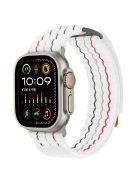 For Apple Watch Series 10 42mm  /  9 8 7 41mm  /  SE (2023) SE (2022) SE 6 5 4 40mm  /  3 2 1 38mm Nylon Loop Watch Strap - White