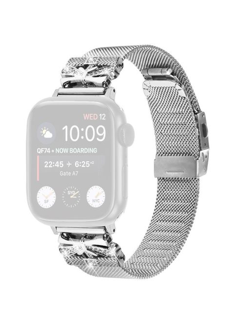 For Apple Watch Series 10 42mm / 9 8 7 41mm  /  Series 6 5 4 SE SE (2022) SE (2023) 40mm  /  Series 3 2 1 38mm Stainless Steel Watch Strap - Silver