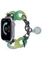 For Apple Watch Series 10 42mm / 9 8 7 41mm / 6 5 4 SE (2022) SE (2023) SE 40mm / 3 2 1 38mm Strap Slim Resin Bracelet - Green