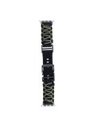 For Apple Watch Series 10 42mm / 9 8 7 41mm / 6 5 4 SE (2023) SE (2022) SE 40mm / 3 2 1 38mm Double Layer Nylon Rope Watch Strap - Black + Army Green