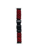 For Apple Watch Series 10 42mm / 9 8 7 41mm / 6 5 4 SE (2023) SE (2022) SE 40mm / 3 2 1 38mm Double Layer Nylon Rope Watch Strap - Black + Red