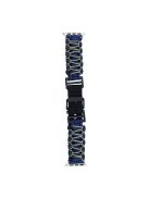 For Apple Watch Series 10 42mm / 9 8 7 41mm / 6 5 4 SE (2023) SE (2022) SE 40mm / 3 2 1 38mm Double Layer Nylon Rope Watch Strap - Navy Blue + Army Green