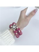 For Apple Watch Series 10 42mm / 9 8 7 41mm / 6 5 4 SE (2023) SE (2022) SE 40mm / 3 2 1 38mm Velvet Cotton Beaded Bracelet - Rose