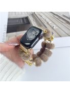 For Apple Watch Series 10 42mm / 9 8 7 41mm / 6 5 4 SE (2023) SE (2022) SE 40mm / 3 2 1 38mm Watch Band Beaded String - Coffee