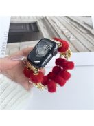 For Apple Watch Series 10 42mm / 9 8 7 41mm / 6 5 4 SE (2023) SE (2022) SE 40mm / 3 2 1 38mm Watch Band Beaded String - Red