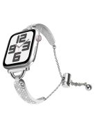 For Apple Watch Series 10 42mm / 9 8 7 41mm / 6 5 4 SE (2023) SE (2022) SE 40mm / 3 2 1 38mm Watch Band Drawstring Style Lock - Silver