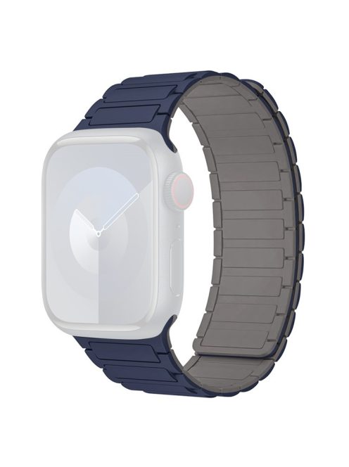 For Apple Watch Series 10 42mm / 9 8 7 41mm / 6 5 4 SE (2023) SE(2022) SE 40mm /  3 2 1 38mm Watchband Magnetic Strap - Indigo Blue+Grey