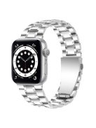 For Apple Watch Series 10 42mm / 9 8 7 41mm / 6 5 4 SE SE (2022) SE (2023) 40mm / 3 2 1 38mm 5 Beads Stainless Steel Double Buckles Design Smart Watch Band Replacement Strap - Silver