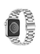 For Apple Watch Series 10 42mm / 9 8 7 41mm / 6 5 4 SE SE (2022) SE (2023) 40mm / 3 2 1 38mm 5 Beads Stainless Steel Double Buckles Design Smart Watch Band Replacement Strap - Silver