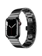 For Apple Watch Series 10 42mm / 9 8 7 41mm / 6 5 4 SE SE (2022) SE (2023) 40mm / 3 2 1 38mm Anti-Scratch Stainless Steel Buckle Design Smart Watch Band Wrist Strap - Black