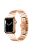 For Apple Watch Series 10 42mm / 9 8 7 41mm / 6 5 4 SE SE (2022) SE (2023) 40mm / 3 2 1 38mm Anti-Scratch Stainless Steel Buckle Design Smart Watch Band Wrist Strap - Rose Gold