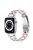 For Apple Watch Series 10 42mm / 9 8 7 41mm / 6 5 4 SE SE (2022) SE (2023) 40mm / 3 2 1 38mm Anti-Scratch Stainless Steel Resin Watch Band Rhinestone Decor Stylish Wrist Strap - Silver / Nougat Pattern