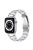 For Apple Watch Series 10 42mm / 9 8 7 41mm / 6 5 4 SE SE (2022) SE (2023) 40mm / 3 2 1 38mm Anti-Scratch Stainless Steel Resin Watch Band Rhinestone Decor Stylish Wrist Strap - Silver / White