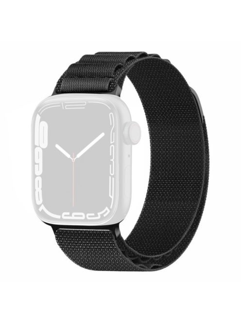 For Apple Watch Series 10 42mm / 9 8 7 41mm / 6 5 4 SE SE (2022) SE (2023) 40mm / 3 2 1 38mm Braided Nylon Watch Band Adjustable Replacement Strap, Size: M - Black