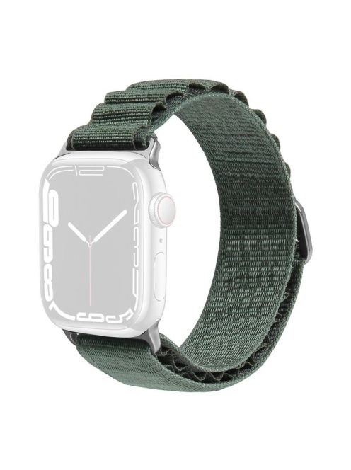 For Apple Watch Series 10 42mm / 9 8 7 41mm / 6 5 4 SE SE (2022) SE (2023) 40mm / 3 2 1 38mm Braided Nylon Watch Band Adjustable Replacement Strap, Size: M - Dark Green