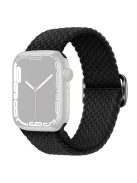 For Apple Watch Series 10 42mm / 9 8 7 41mm / 6 5 4 SE SE (2022) SE (2023) 40mm / 3 2 1 38mm Braided Stretchy Band Adjustable Elastic Soft Wristband Replacement - Black