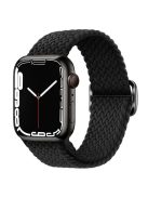 For Apple Watch Series 10 42mm / 9 8 7 41mm / 6 5 4 SE SE (2022) SE (2023) 40mm / 3 2 1 38mm Braided Stretchy Band Adjustable Elastic Soft Wristband Replacement - Black