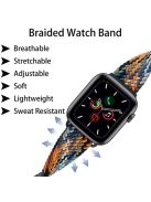 For Apple Watch Series 10 42mm / 9 8 7 41mm / 6 5 4 SE SE (2022) SE (2023) 40mm / 3 2 1 38mm Braided Stretchy Band Adjustable Elastic Soft Wristband Replacement - Camouflage Multi-Color