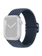 For Apple Watch Series 10 42mm / 9 8 7 41mm / 6 5 4 SE SE (2022) SE (2023) 40mm / 3 2 1 38mm Braided Stretchy Band Adjustable Elastic Soft Wristband Replacement - Dark Blue