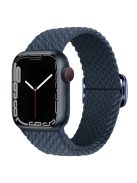 For Apple Watch Series 10 42mm / 9 8 7 41mm / 6 5 4 SE SE (2022) SE (2023) 40mm / 3 2 1 38mm Braided Stretchy Band Adjustable Elastic Soft Wristband Replacement - Dark Blue