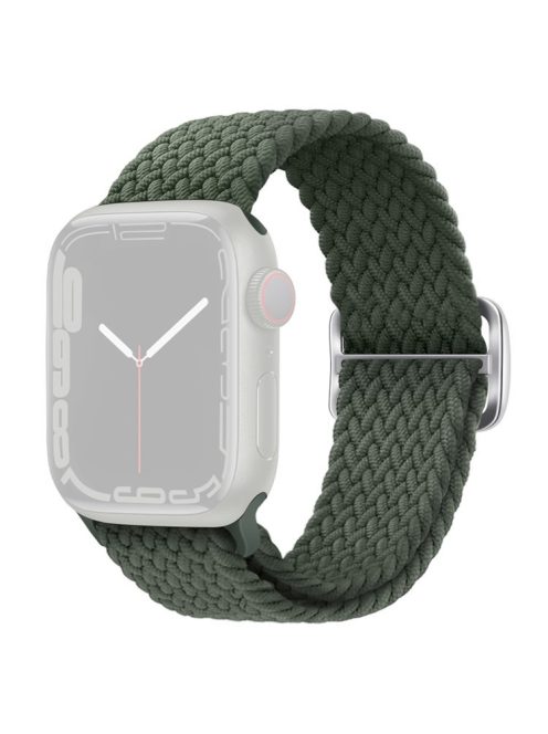 For Apple Watch Series 10 42mm / 9 8 7 41mm / 6 5 4 SE SE (2022) SE (2023) 40mm / 3 2 1 38mm Braided Stretchy Band Adjustable Elastic Soft Wristband Replacement - Dark Olive Green