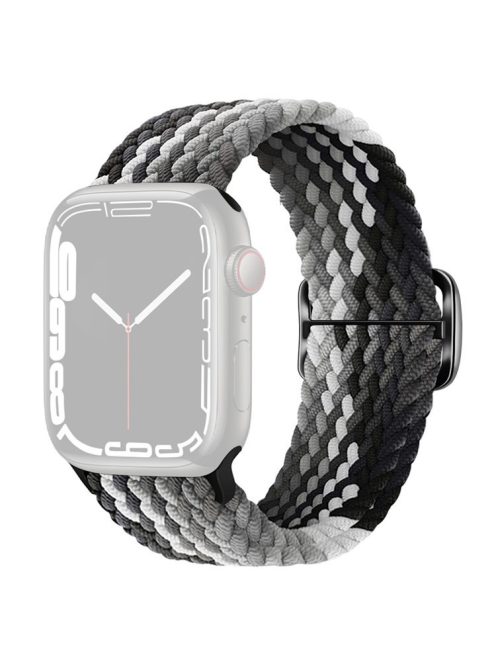 For Apple Watch Series 10 42mm / 9 8 7 41mm / 6 5 4 SE SE (2022) SE (2023) 40mm / 3 2 1 38mm Braided Stretchy Band Adjustable Elastic Soft Wristband Replacement - Gradient Grey