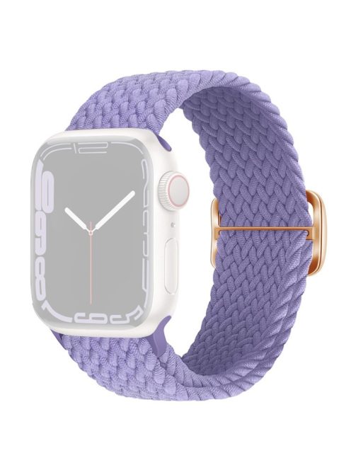 For Apple Watch Series 10 42mm / 9 8 7 41mm / 6 5 4 SE SE (2022) SE (2023) 40mm / 3 2 1 38mm Braided Stretchy Band Adjustable Elastic Soft Wristband Replacement - Lavender Purple