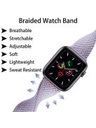 For Apple Watch Series 10 42mm / 9 8 7 41mm / 6 5 4 SE SE (2022) SE (2023) 40mm / 3 2 1 38mm Braided Stretchy Band Adjustable Elastic Soft Wristband Replacement - Lavender Purple