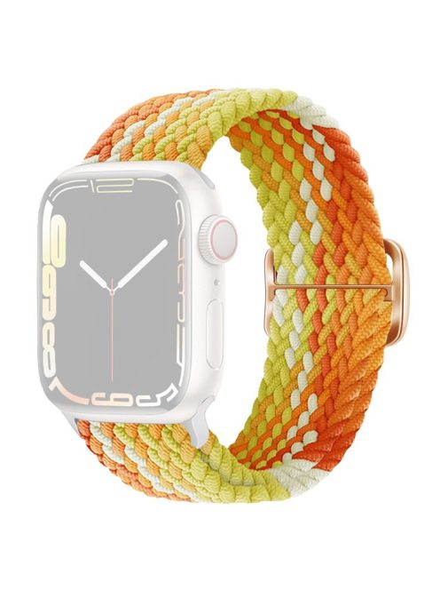 For Apple Watch Series 10 42mm / 9 8 7 41mm / 6 5 4 SE SE (2022) SE (2023) 40mm / 3 2 1 38mm Braided Stretchy Band Adjustable Elastic Soft Wristband Replacement - Orange