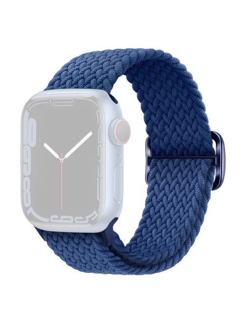 For Apple Watch Series 10 42mm / 9 8 7 41mm / 6 5 4 SE SE (2022) SE (2023) 40mm / 3 2 1 38mm Braided Stretchy Band Adjustable Elastic Soft Wristband Replacement - Sea Blue