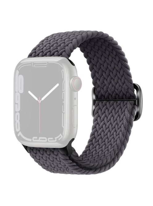 For Apple Watch Series 10 42mm / 9 8 7 41mm / 6 5 4 SE SE (2022) SE (2023) 40mm / 3 2 1 38mm Braided Stretchy Band Adjustable Elastic Soft Wristband Replacement - Space Grey