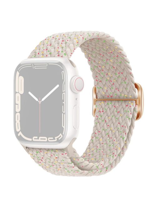 For Apple Watch Series 10 42mm / 9 8 7 41mm / 6 5 4 SE SE (2022) SE (2023) 40mm / 3 2 1 38mm Braided Stretchy Band Adjustable Elastic Soft Wristband Replacement - Starlight Color Dots