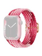 For Apple Watch Series 10 42mm / 9 8 7 41mm / 6 5 4 SE SE (2022) SE (2023) 40mm / 3 2 1 38mm Braided Stretchy Band Adjustable Elastic Soft Wristband Replacement - Strawberry Red